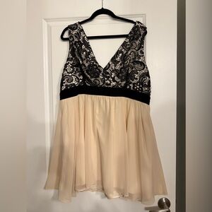Little Mistress Black Lace and Cream Dress